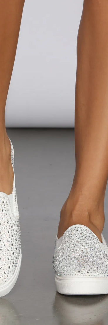 Slip On Rhinestone Sneakers
