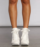 Step It Up Faux Leather Wedge Sneakers