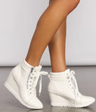 Step It Up Faux Leather Wedge Sneakers