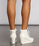 Step It Up Faux Leather Wedge Sneakers