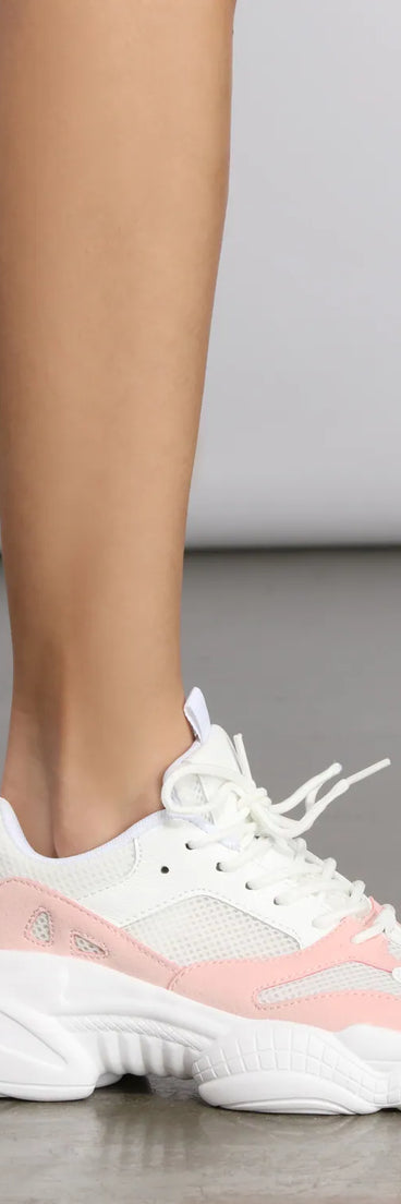 Pop of Pink Chunky Sneakers
