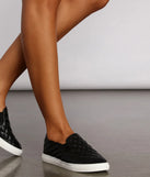 Casual Chic Quilted Faux Leather Sneakers