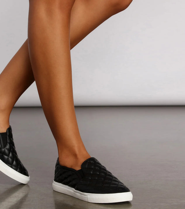 Casual Chic Quilted Faux Leather Sneakers