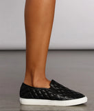 Casual Chic Quilted Faux Leather Sneakers