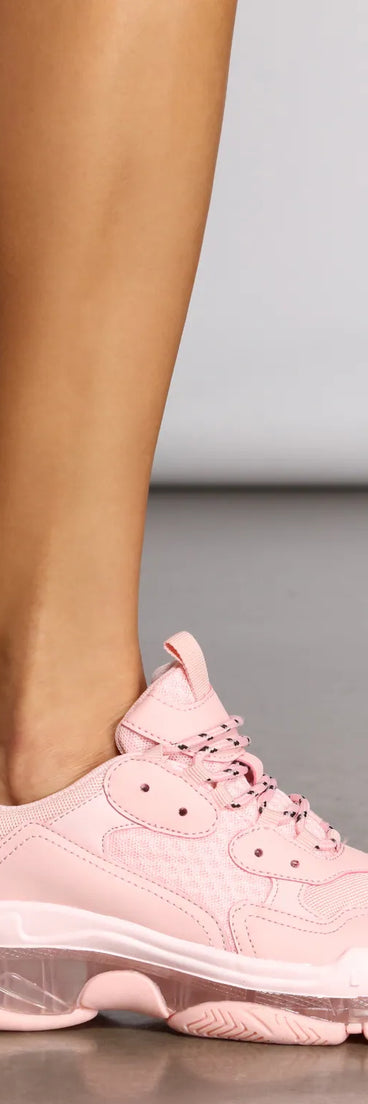 In The Clear Two Tone Chunky Sneakers