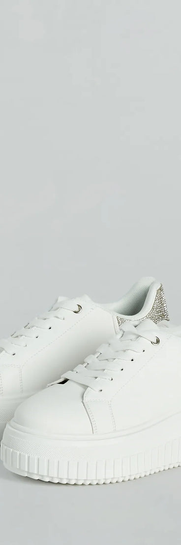 Glam Girl Sparkle Faux Leather Rhinestone Sneakers