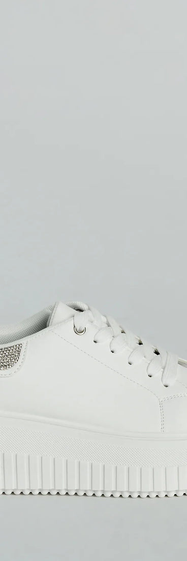 Glam Girl Sparkle Faux Leather Rhinestone Sneakers