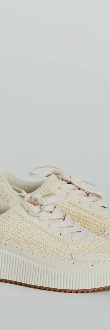 Step It Up Texture Knit Platform Sneakers