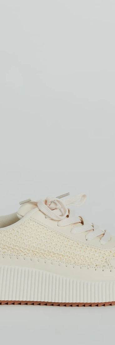 Step It Up Texture Knit Platform Sneakers