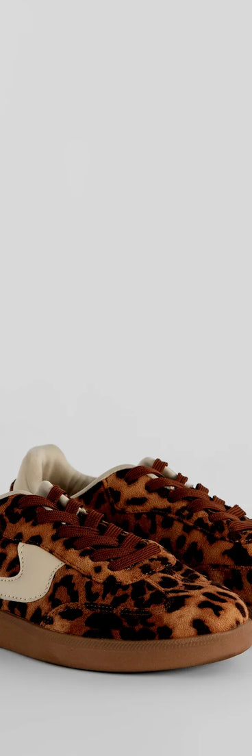 Wildly Cute Leopard Faux Suede Sneakers
