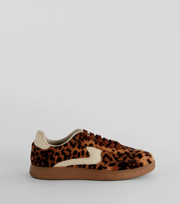 【WONDER WONDER】Snap Btn Suede Color Matching Brushed Polar Wildly Cute Leopard Faux Suede Sneakers | Windsor