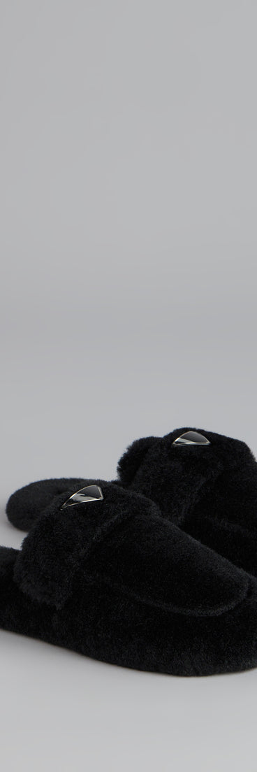 Lounge Edit Fuzzy Mule Slippers