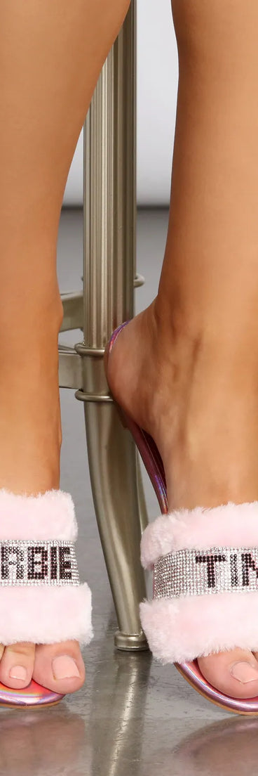 Barbie Tingz Rhinestone Fur Slides