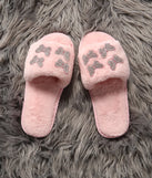 Faux Fur Embroidered Butterfly Slippers