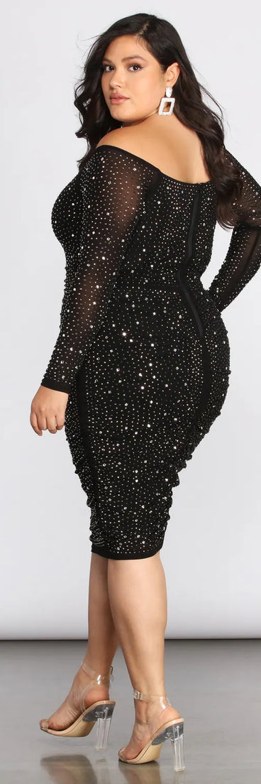 Plus Cami Formal Heat Stone Midi Dress