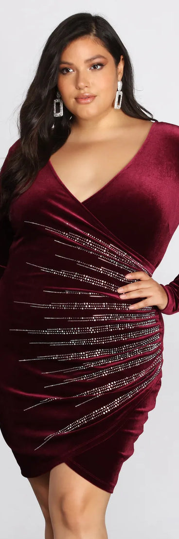 Plus Samantha Wrap Heat Stone Dress