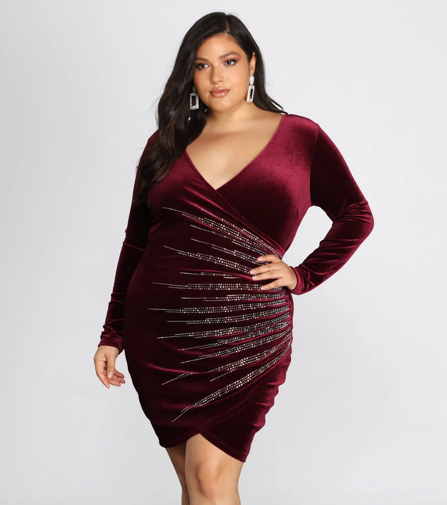 Plus Samantha Wrap Heat Stone Dress