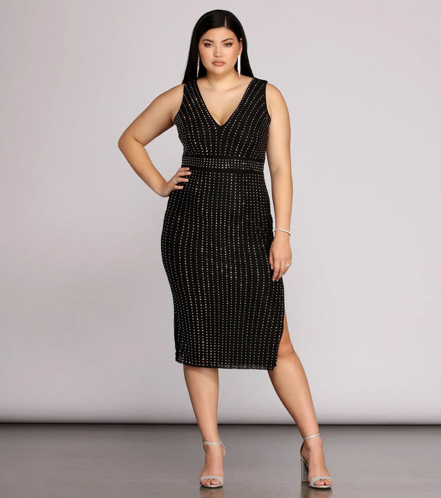Plus Arielle Heat Stone Midi Dress