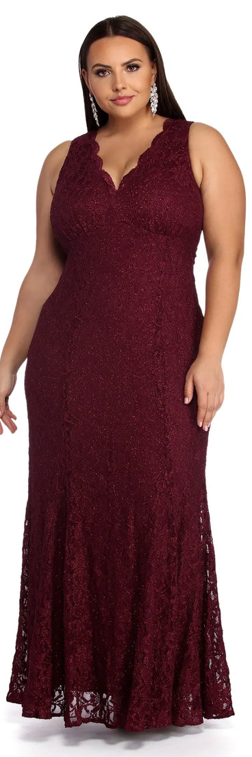 Plus Nicki Formal Glitter Dress