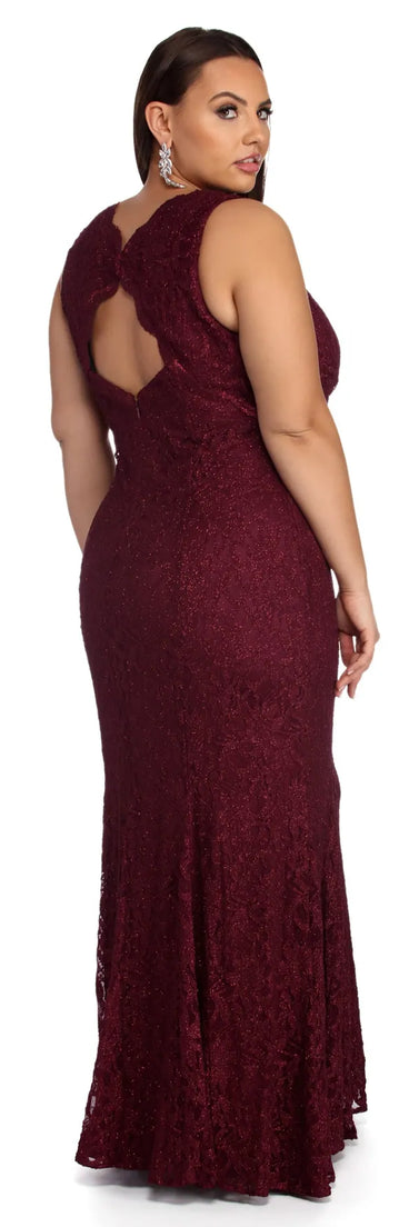 Plus Nicki Formal Glitter Dress