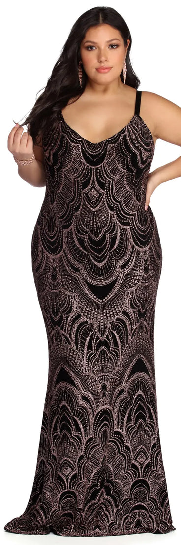 Plus Roseanna Formal Glitter Dress