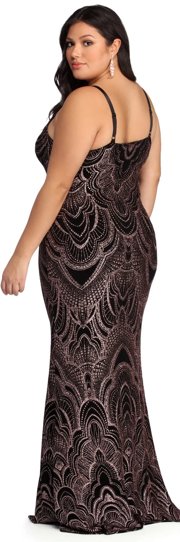 Plus Roseanna Formal Glitter Dress