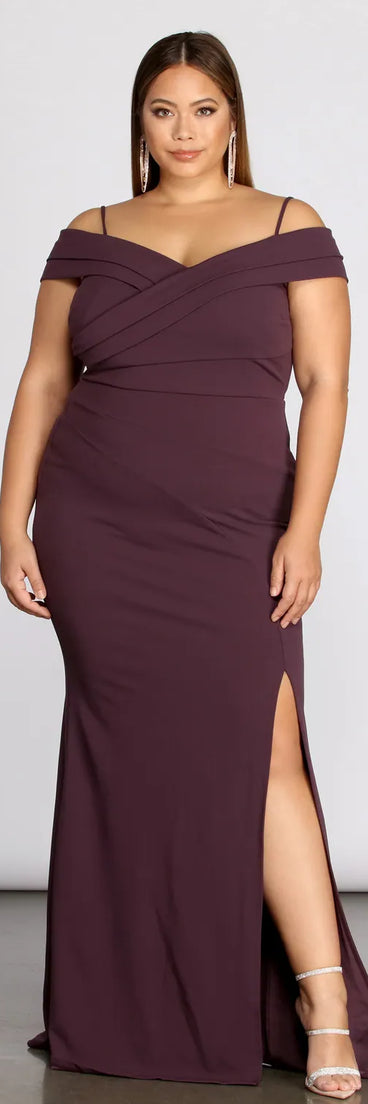 Plus Aurora Formal High Slit Mermaid Dress