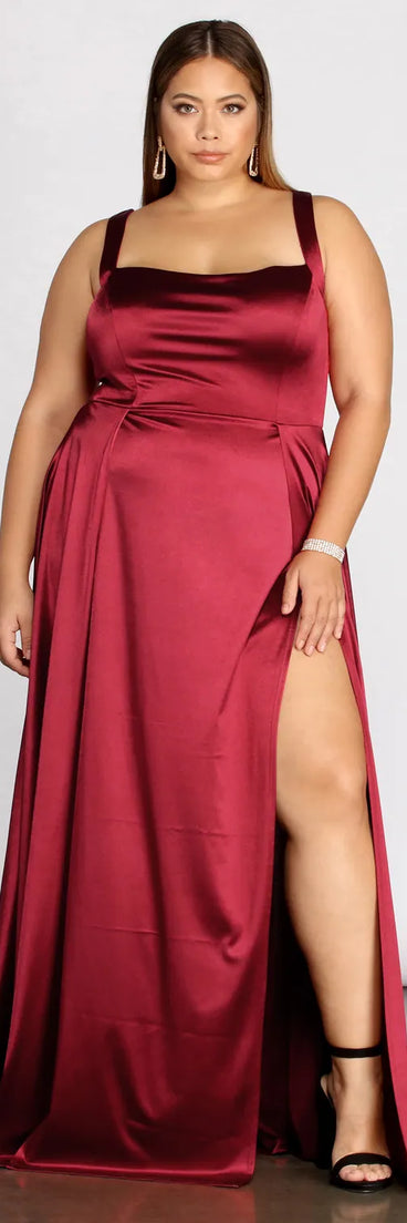 Plus Eve Double Slit Formal Dress