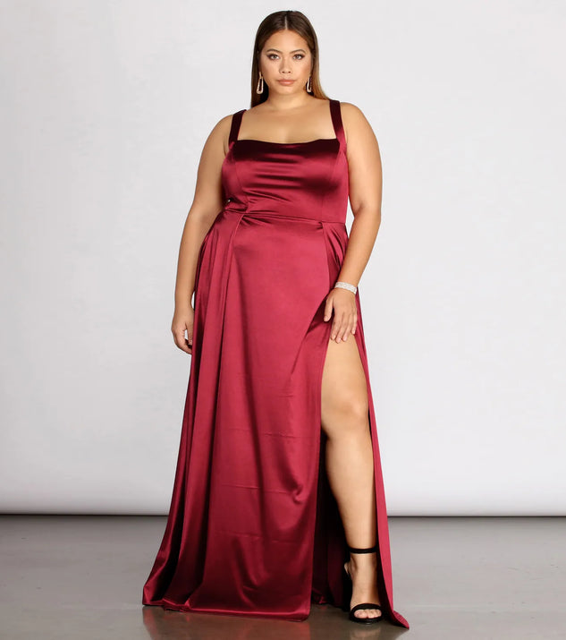Plus Eve Double Slit Formal Dress