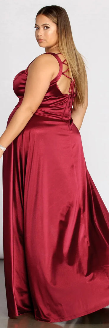 Plus Eve Double Slit Formal Dress