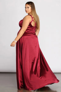windsor plus size formal dresses Plus Lucy Formal High Slit Dress