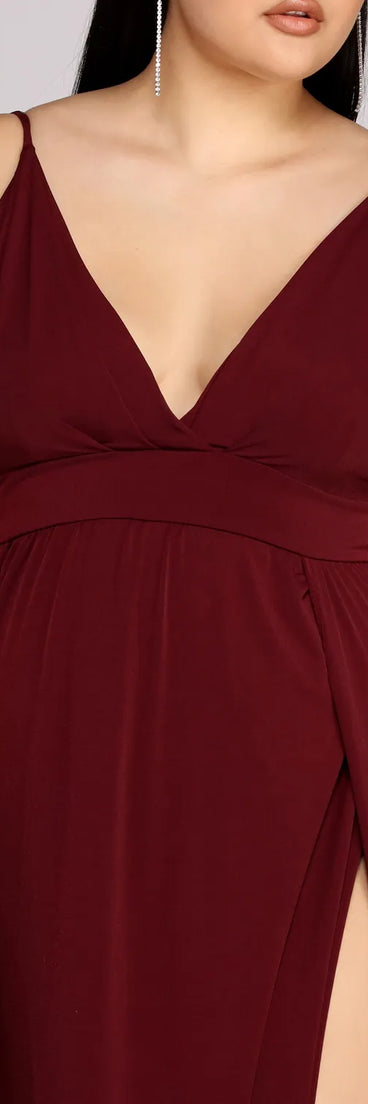 Plus Galilea Formal High Slit Dress