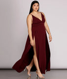 Plus Galilea Formal High Slit Dress