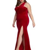 Plus Iris One Shoulder Draped Velvet Dress