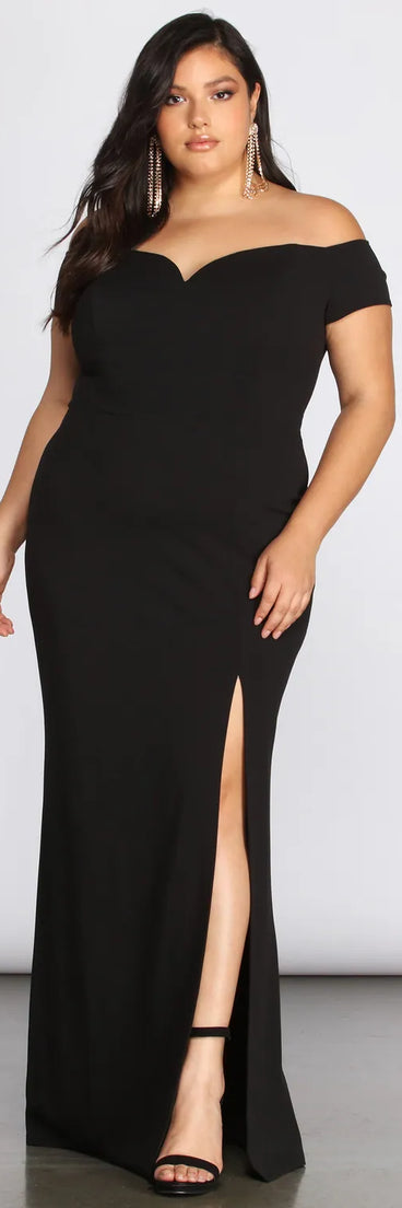 Plus Oriana Off-Shoulder Gown