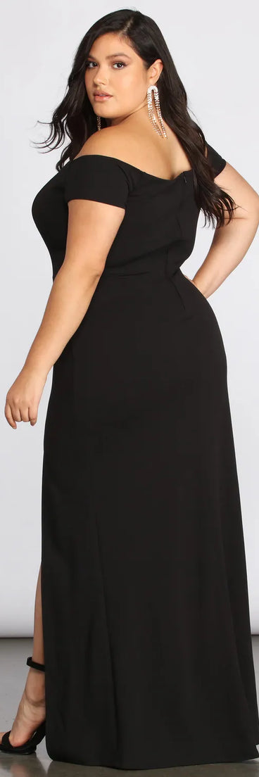Plus Oriana Off-Shoulder Gown