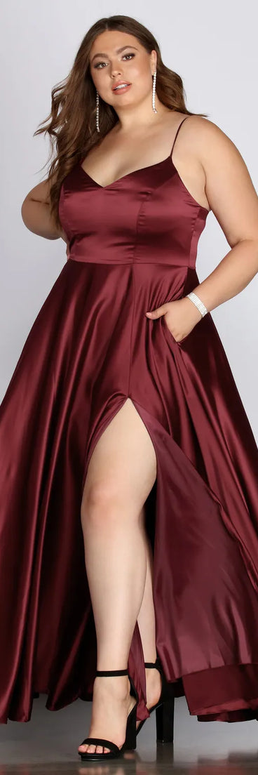 Daria Formal High Slit Satin Dress