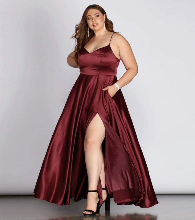 Daria Formal High Slit Satin Dress