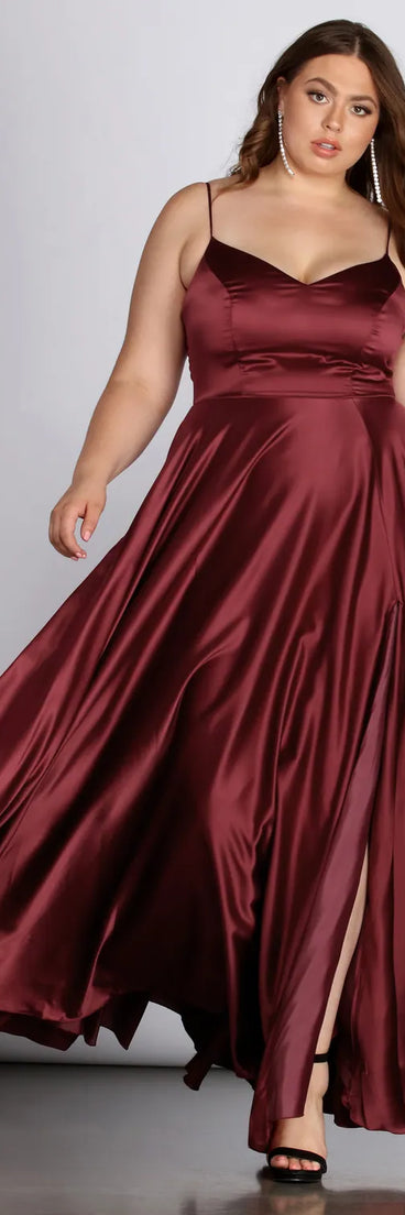 Daria Formal High Slit Satin Dress