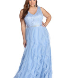 Plus Ava Formal Glitter Tendril Dress