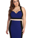 Plus Color Block Midi Dress