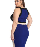 Plus Color Block Midi Dress