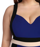 Plus Color Block Midi Dress