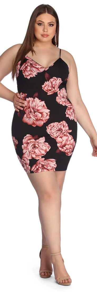 Plus Floral Fascination Midi Dress