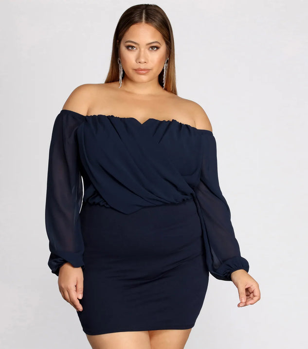 Plus Shook In Chiffon Dress