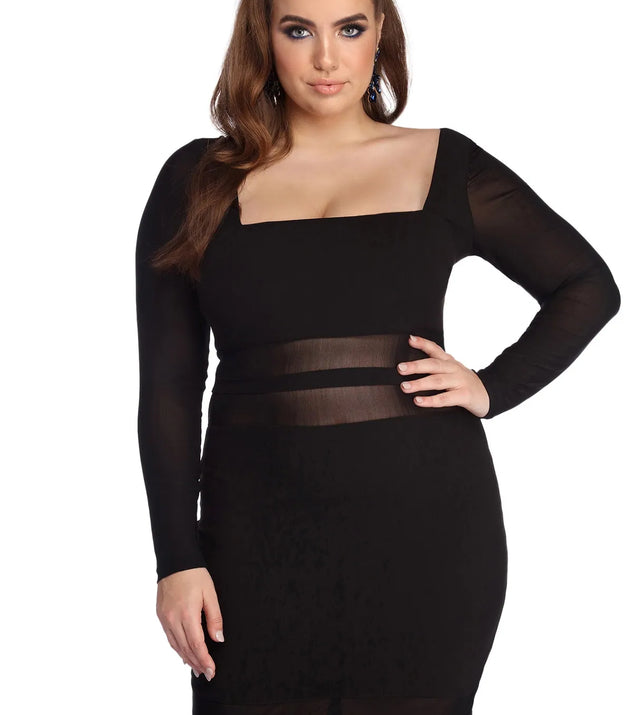 Plus Miss Me Mesh Mini Dress