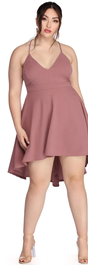 Plus Swept Off Your Feet High-Low Dress