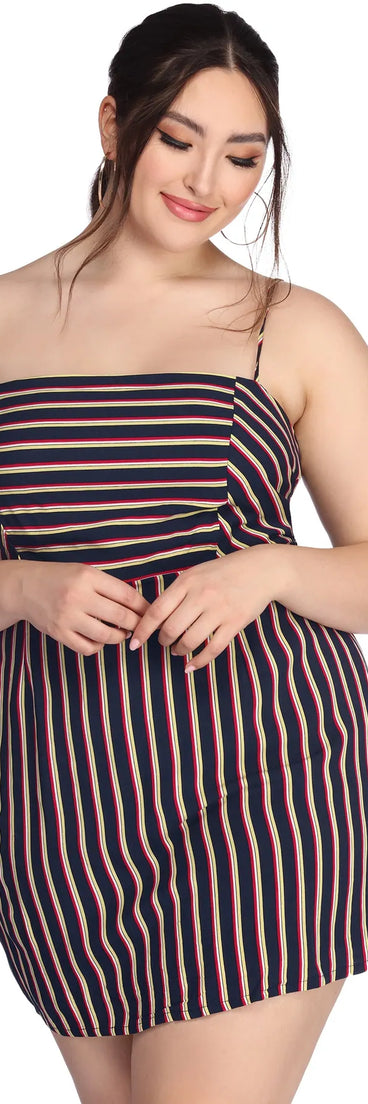 Plus Striped In Style Dress
