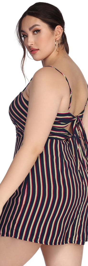 Plus Striped In Style Dress