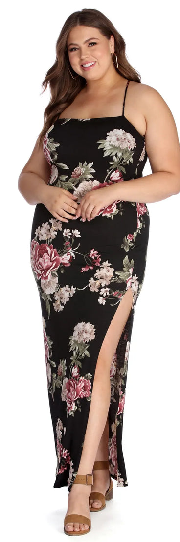Plus Fab In Floral Maxi Dress